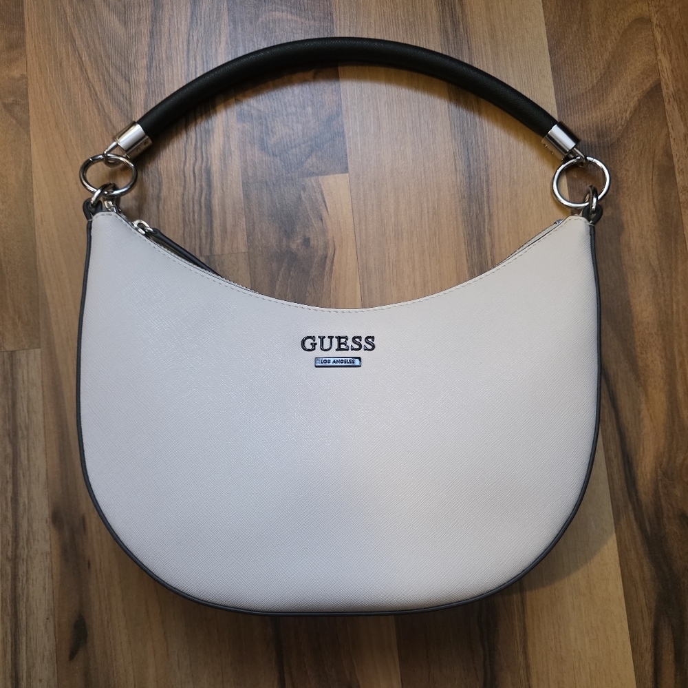 GUESS Cream Bag with Black Handle